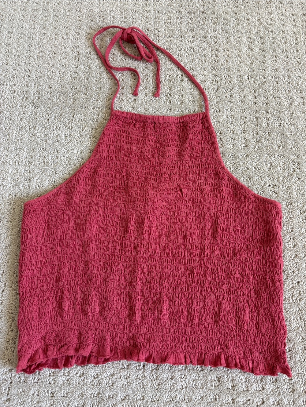 American Eagle Outfitters Salmon Pink Smocked Halter Tank Top Women’s Size M